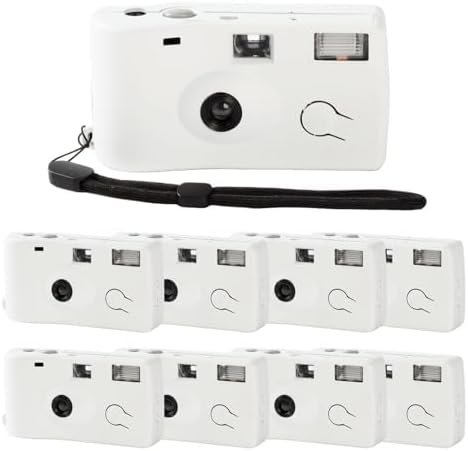 8 Pack of Disposable Cameras for Wedding Bulk Single Use Flash 35mm 17 Film 200 ISO Film Camera for Birthday Concert Travel Anniversary Party Supplies
