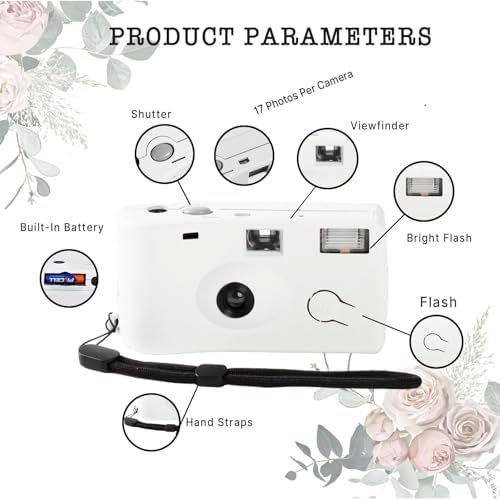 8 Pack of Disposable Cameras for Wedding Bulk Single Use Flash 35mm 17 Film 200 ISO Film Camera for Birthday Concert Travel Anniversary Party Supplies - Image 2