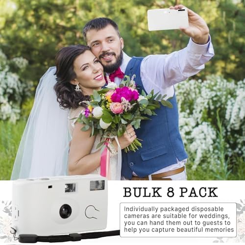 8 Pack of Disposable Cameras for Wedding Bulk Single Use Flash 35mm 17 Film 200 ISO Film Camera for Birthday Concert Travel Anniversary Party Supplies - Image 6