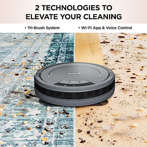 Shark AV753 ION Robot Vacuum, Tri-Brush System, Wifi Connected, 120 Min Runtime, Works with Alexa, Multi Surface Cleaning, Grey - Image 4