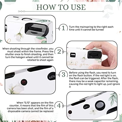 Treela 6 Pack of Disposable Camera for Wedding Bulk Bachelorette Single Use Flash 35mm Camera for Birthday Concert Travel Anniversary Party Supply Favor Vacation Gift (Eucalyptus Leaf) - Image 3