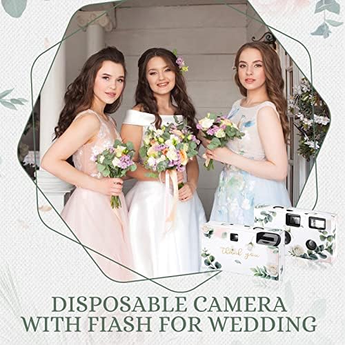 Treela 6 Pack of Disposable Camera for Wedding Bulk Bachelorette Single Use Flash 35mm Camera for Birthday Concert Travel Anniversary Party Supply Favor Vacation Gift (Eucalyptus Leaf) - Image 5